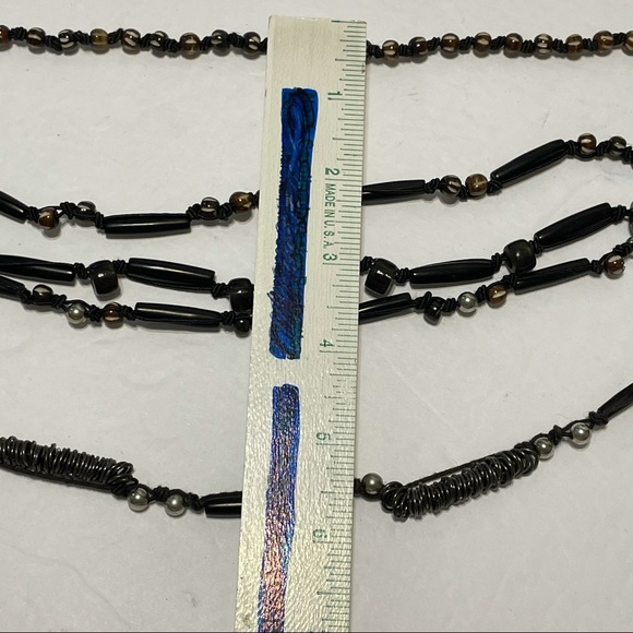 artisan crafted boho mixed multi strand necklace - Picture 6 of 9